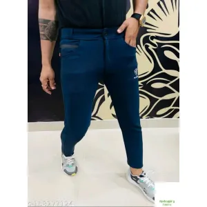 Trendy Mens Solid Trouser Pants