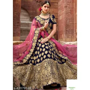 Womens Heavy Embroidered Work Wedding Lehenga Choli 