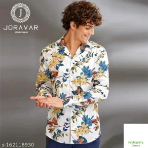 Men Slim Fit Printed Spread Collar Casual Shirt