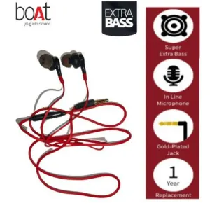 BoAt Earphones High Sound with Built in Mic