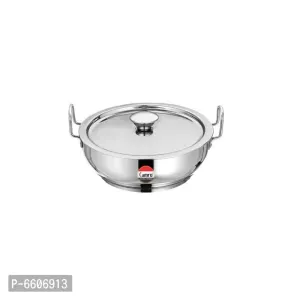 Useful Stainless Steel Kadhai Induction Bottom With Lid -1.2 Litres, 11 No.