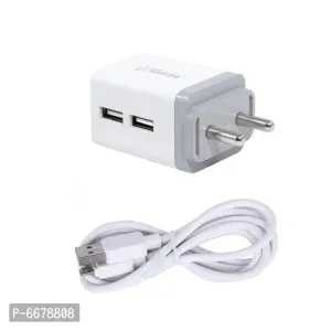 Reliable 2.4A Dual USB CHARGER with Micro USB Cable