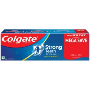 Colgate Strong Teeth Dental Cream Toothpaste with Toothbrush (200 g + 100 g)
