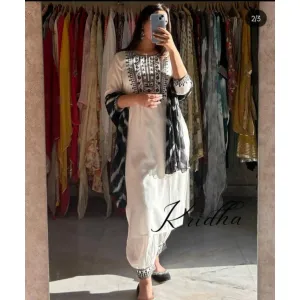 Fancy rayon kurta with Afghani pant 