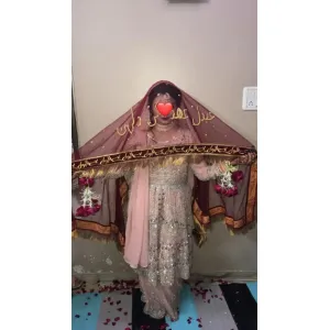 Maroon nikah dupatta