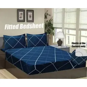 Elastic fitted double bed bedsheet 