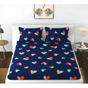 Elastic fitted double bed bedsheet