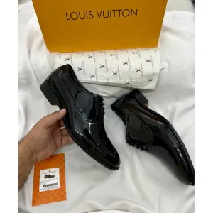 LV derby patent shoes