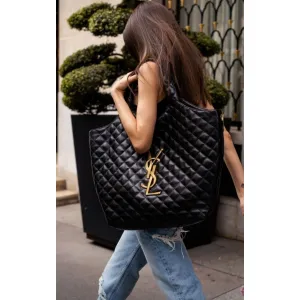 SAINT LAURENT YSL ICARE MAXI SHOPPING BAG IN QUILTED LAMBSKIN

