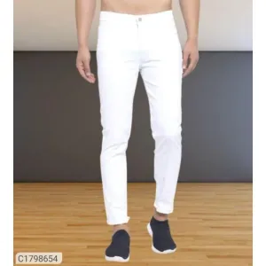 Denim soliid skinny fit men's jeans 