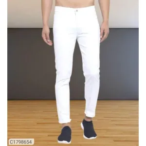 Denim soliid skinny fit men's jeans