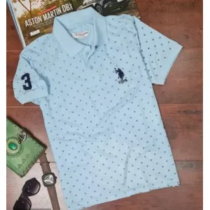 Elegant Cotton Blend Printed Polo T-Shirt
