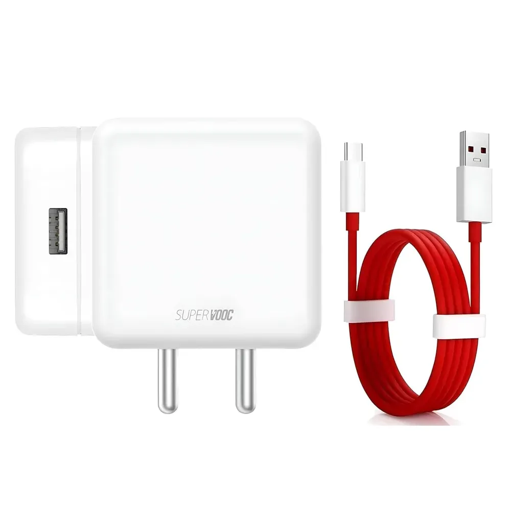 Xykos 80W SUPERVOOC Charger with Type C Cable 100 cm Compatible with OnePlus, Infinix, Realme, Redmi, Nothing, Oppo, & Other Smartphones | C Type Charger Supports Dash,Warp, Vooc, 80 w Charger, White
