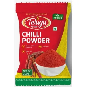 Telugu Foods Red Chilli Powder 100gm Pouch 1 Kg