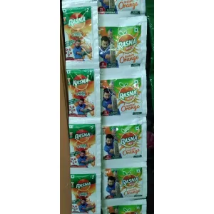 RASNA Instant Powder Drink MRP ₹2 Mango/Orange Pouch Sheet 12pcs 