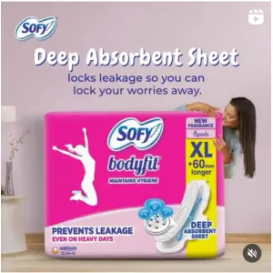 SOFY Sanitary Pads XL MRP40  Pack of 6