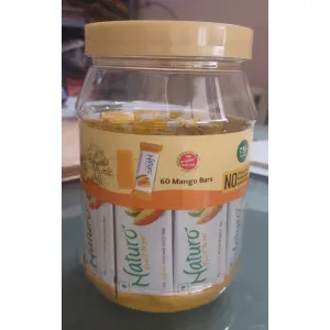 Naturo Mango Fruit Bars MRP ₹5 Jar 60pcs

