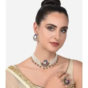 Necklace ear ring with ring