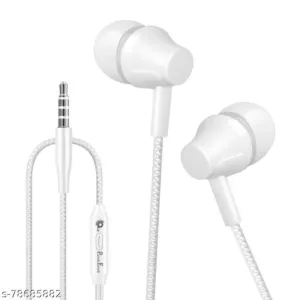 PunnkFunnk Matt21 Wired Earphone & Headphone /Bass Bosted (White Colour)