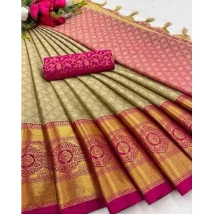 Aura cotton silk jacquard border sarees *
