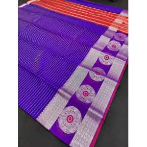 Organza silver kanchi border sarees 