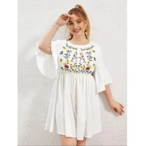 Embroidered Women White Top
