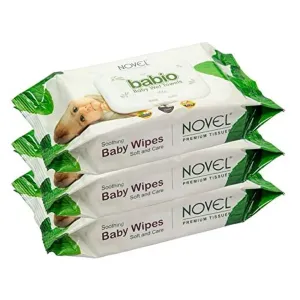 NOVEL Baby Wet Wipes/Pack With Lid (Pack of 3-80 Sheet)