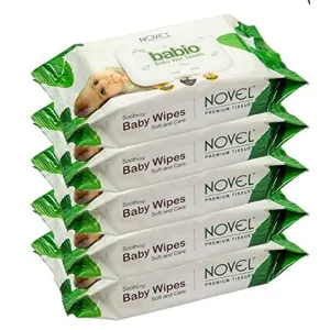 NOVEL Baby Wet Wipes/Pack With Lid (Pack of 5-80 Sheet)
