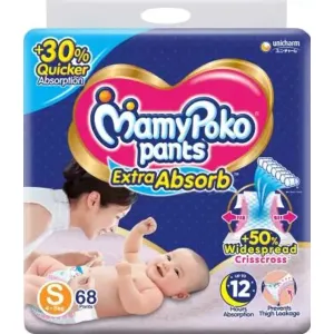 MamyPoko Pants Extra Absorb S68,Unisex Baby, Pack of 68