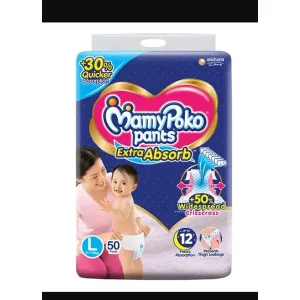 MamyPoko Pants Extra Absorb L50,Unisex Baby, Pack of 50