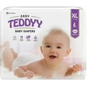 TEDDYY Easy Baby Diapers Extra Large (18-24 months) - 54 Count [ TAPE TYPE NOT PANT TYPE]