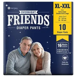 Friends Overnight Adult Diapers Pants Style - 10 Count (XL-XXL) 
