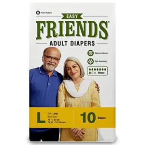 Friends Easy Adult Diapers Tape Style - 10 Count (Large) {NOT PANT TYPE}