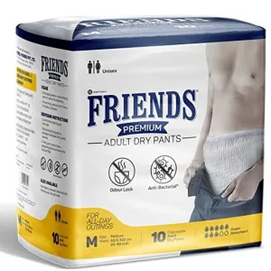 Friends Premium Adult Diapers Pant Style - 10 Count -M