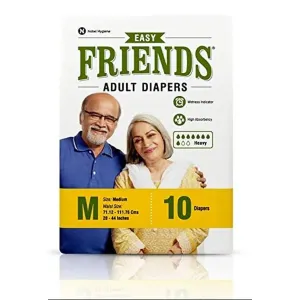 Friends Easy Adult Diapers Tape Style - 10 Count (Medium) {TAPE TYPE NOT PANT TYPE}