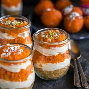 Motichur laddu cheesecake jar