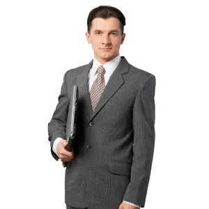 Grey office suit for men