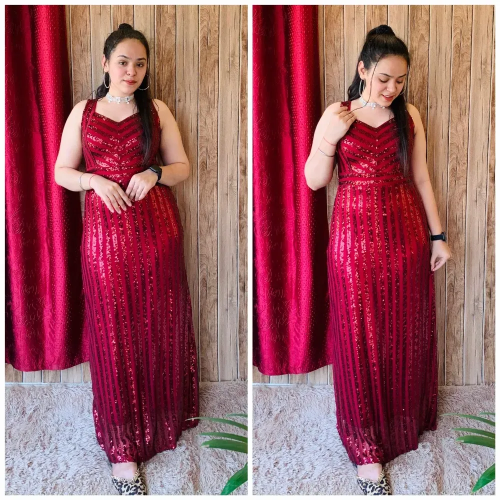 Sequins  long gown for Party wear 