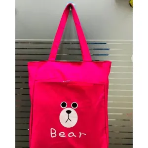 Stylish Pink Fabric Printed Handbags For Women