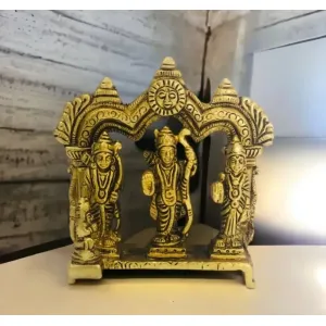AVZART Brass Idol Ram Darbar Murti for Home Decor Lord Ram Darbar with Sita Laxman Hanuman
