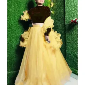Stunning Heavy Net With Flared Semi Stitched Lehenga Choli With Dupatta For Women


