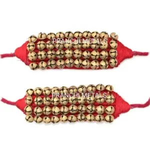 ARTWARE by Pranchi Metals – Red Pad 4-Line Ghungroo (80 Bells)
