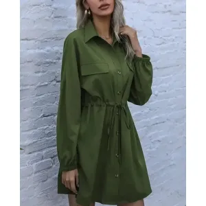 Stylish Fancy Crepe Solid Long Shirts Dresses For Women