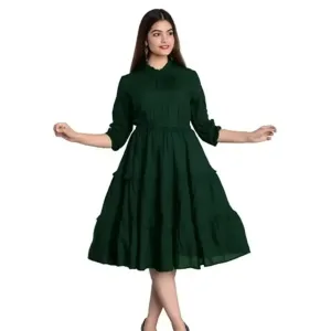 Trendy Rayon Solid Dress For Women