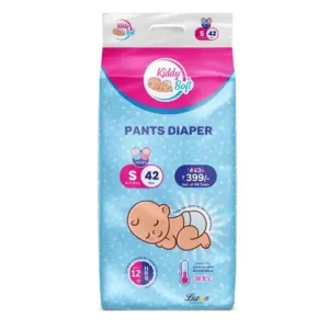 KiddySoft Baby Diaper Pants - S (4-8 Kg) | 42 Pieces | Anti-Lock Gel Technology | 12-Hour 
