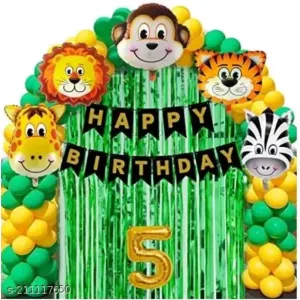 Birthday Decoration for kids animal theme with balloons 