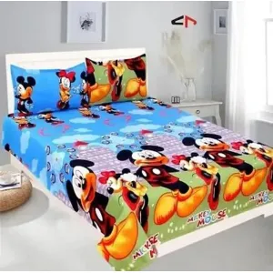 Polycotton Printed Kids Room Double Bedsheets