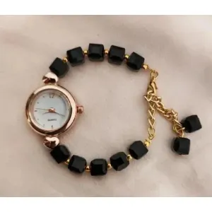 New Design Crystal Beads Trending Korean Watch – Stylish Elegance for Every Woman