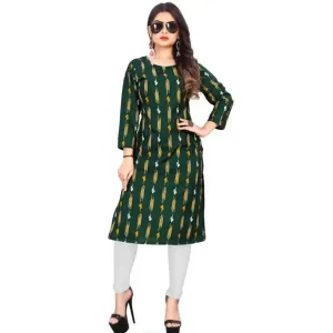 Stylish A-Line Printed Crepe Kurta
