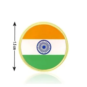 CZARDONIC Indian National Flag Tiranga/Tricolor Non-Precious Metal Badge/Brooch for Indepe